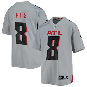 youth nike kyle pitts gray atlanta falcons inverted game je